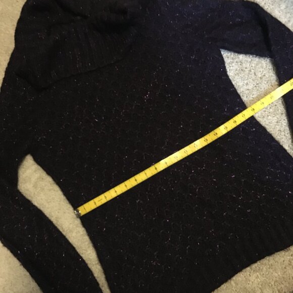 Sparkly Sugar Plum 100% Cotton Knit Cowl Neck Sweater - Picture 12 of 15